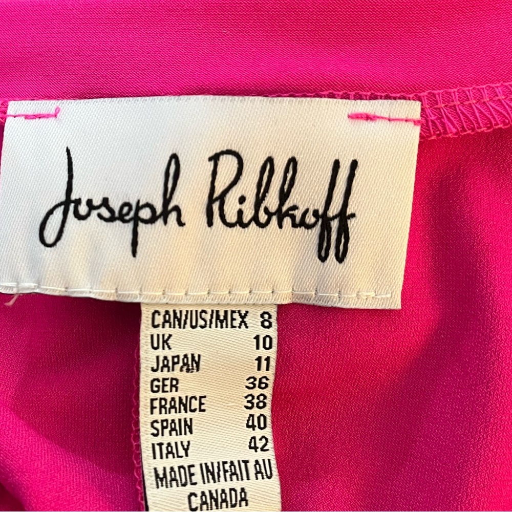 Joseph Ribkoff Fuschia Pink A-Line Swing Sleeveless Mini Dress Women’s Medium - Picture 6 of 9